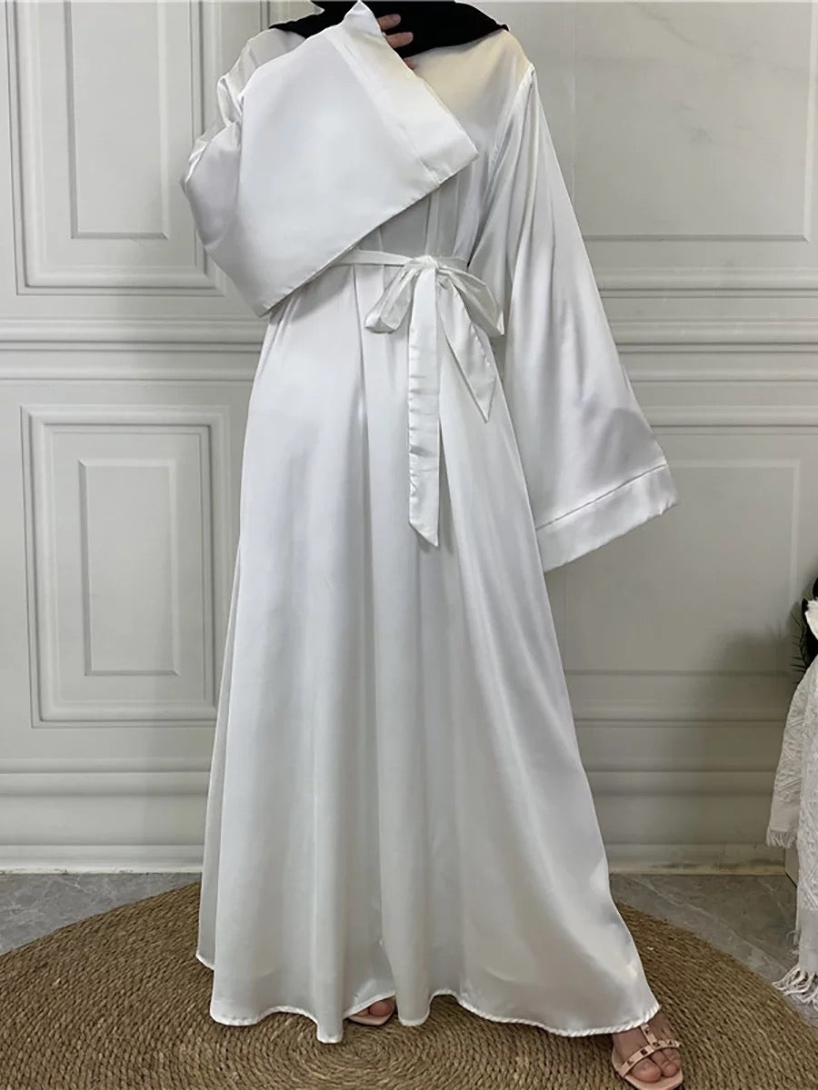 White - Satin Elegant Abaya