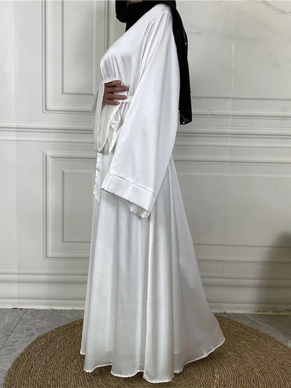 White - Satin Elegant Abaya