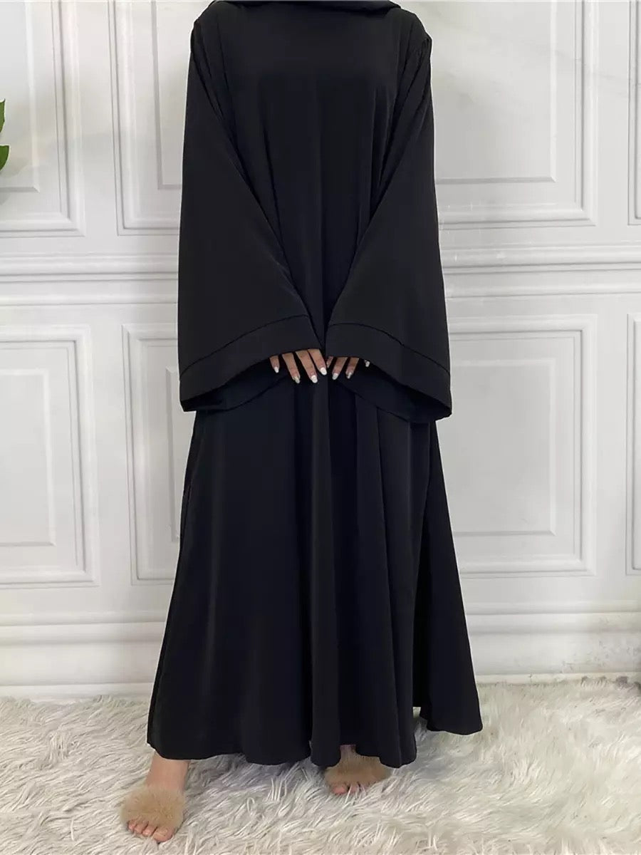 Black - Umbrella Cut Closed Abaya