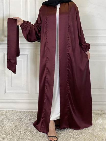 Maroon - Satin Luxury Abaya