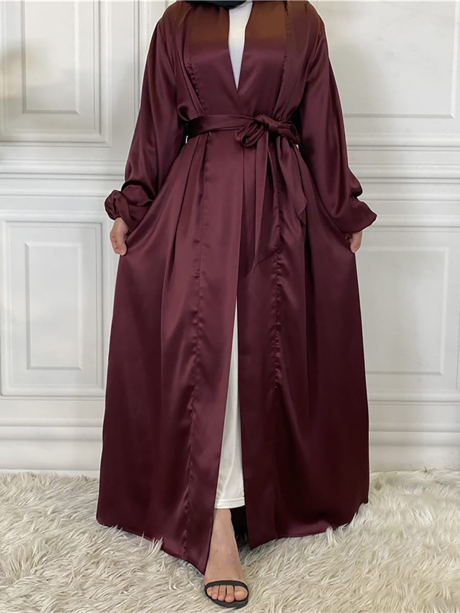Maroon - Satin Luxury Abaya