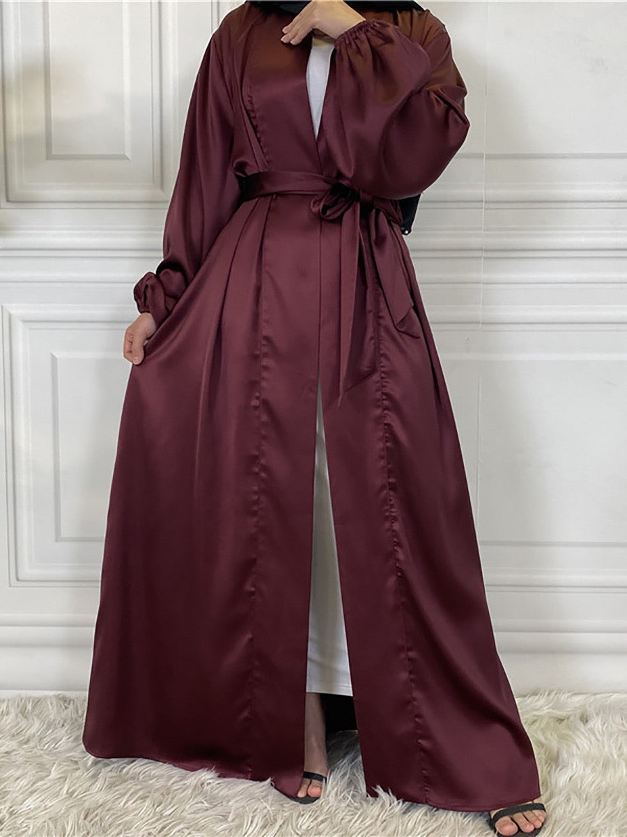 Maroon - Satin Luxury Abaya