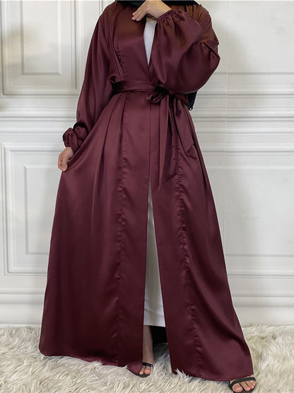 Maroon - Satin Luxury Abaya
