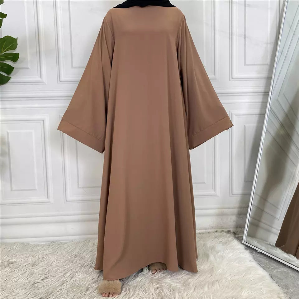 Brown - Umbrella Cut Closed Abaya