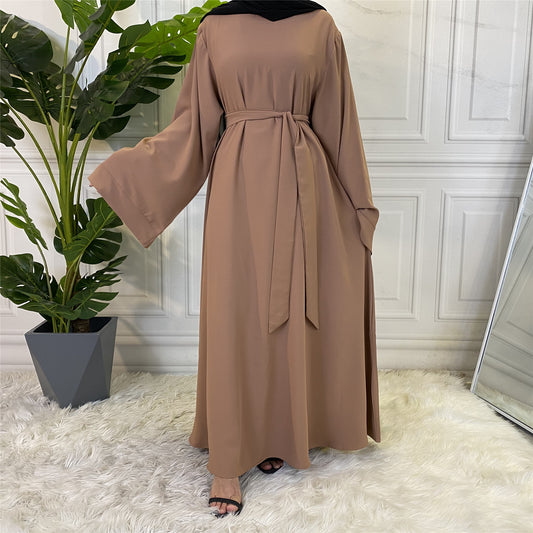 Brown - Umbrella Cut Closed Abaya